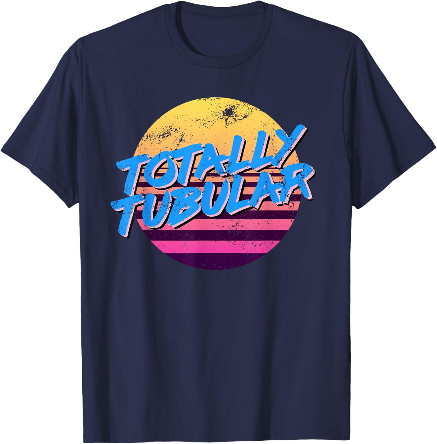 80s Shirt Totally Tubular Throwback 80's Style T-Shirt - T-Shirt | Navy