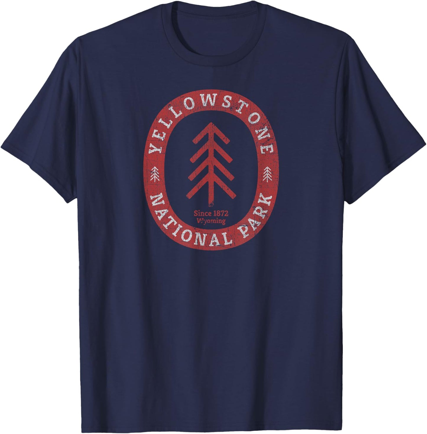 Yellowstone National Park - Distressed and Vintage T-Shirt - T-Shirt | Navy