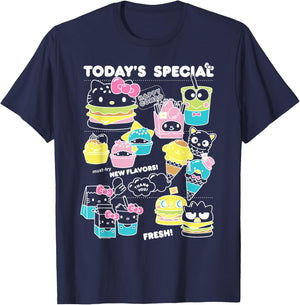 Hello Sanrio Kawaii Burger Shop Foodie Menu Shirt T-Shirt - T-Shirt | Navy