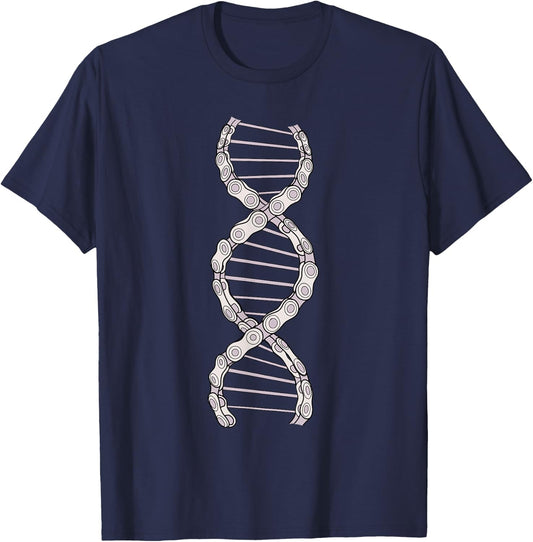 DNA Cycling Bicycle Chain Mountain Bike Road Lover T-Shirt - T-Shirt | Navy