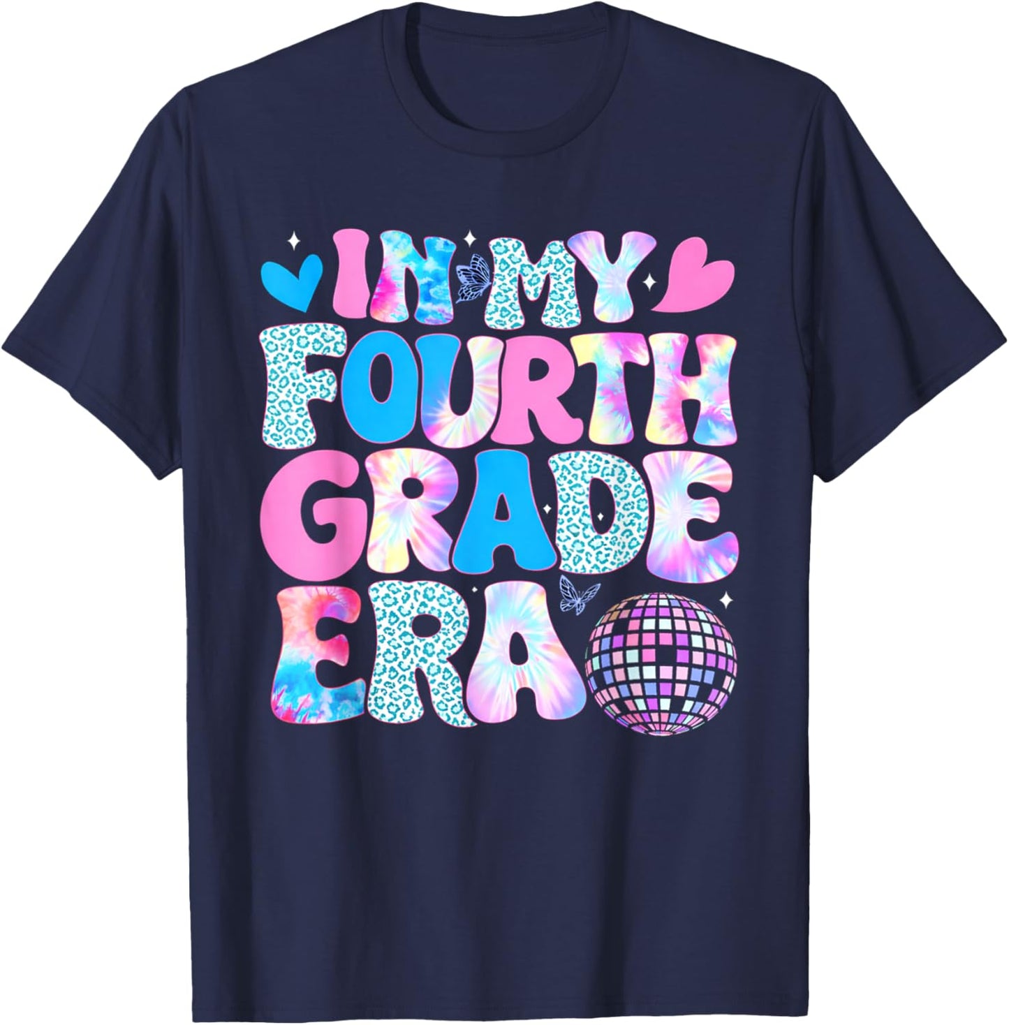 in My Fourth Grade Era 4th Grade Teacher Student Boy Girl T-Shirt - T-Shirt | Navy