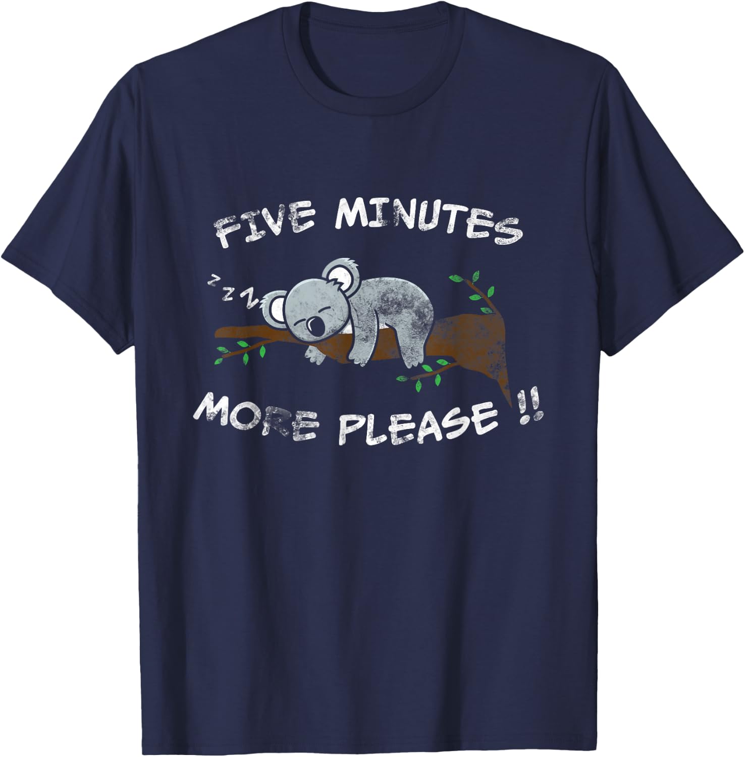 Slow Koala Bear Hanging Sleeping In A Tree T-Shirt - T-Shirt | Navy
