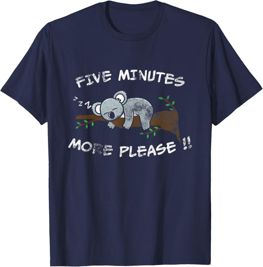 Slow Koala Bear Hanging Sleeping In A Tree T-Shirt - T-Shirt | Navy