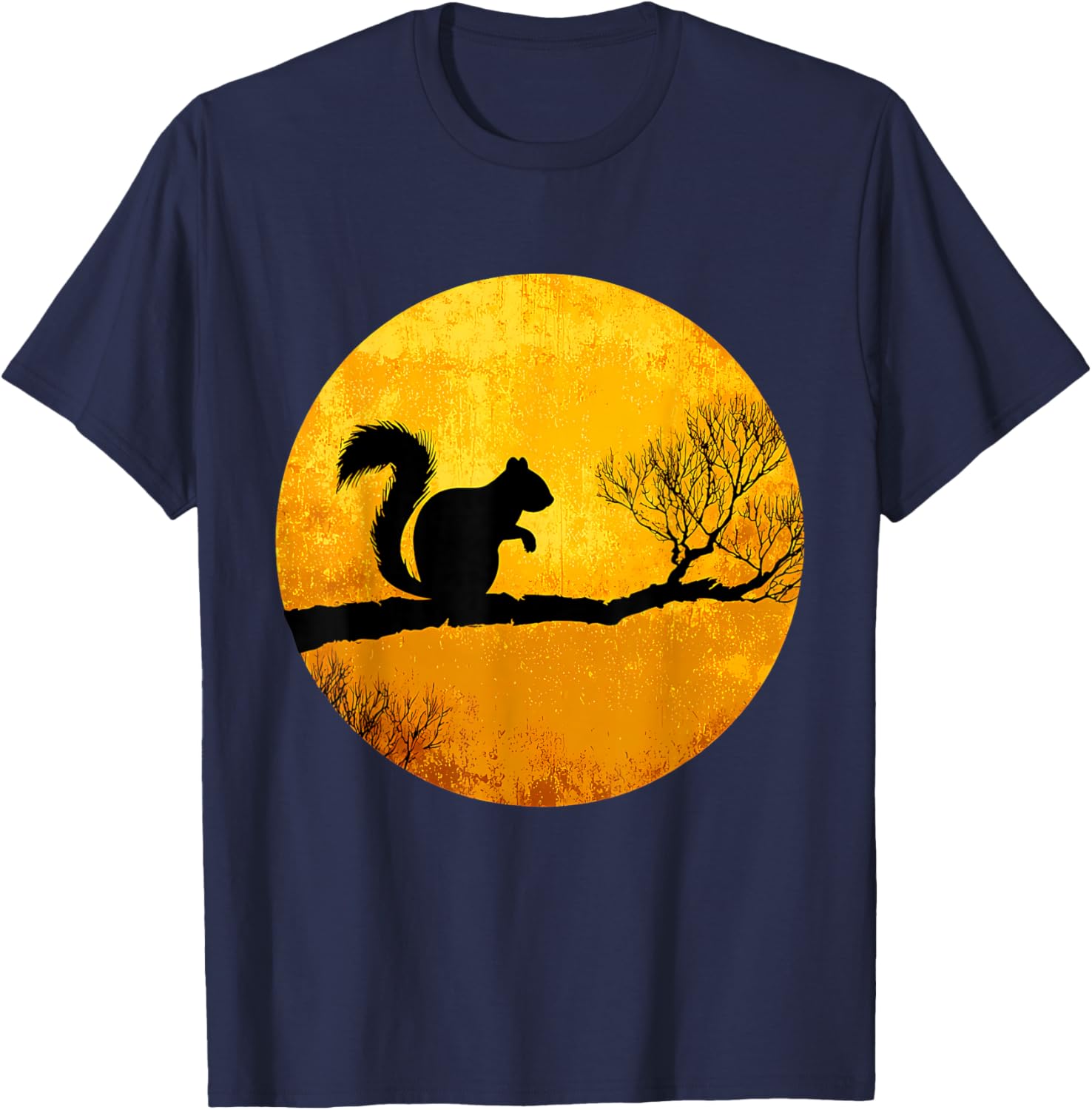 Squirrel Animal Art Portrait Wildlife Forest Squirrel Lover T-Shirt - T-Shirt | Navy