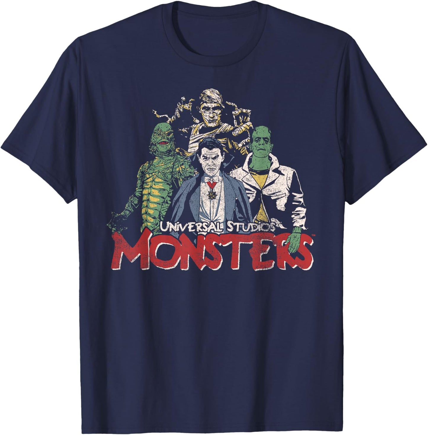 Universal Monsters Vintage Group Shot T-Shirt - T-Shirt | Navy