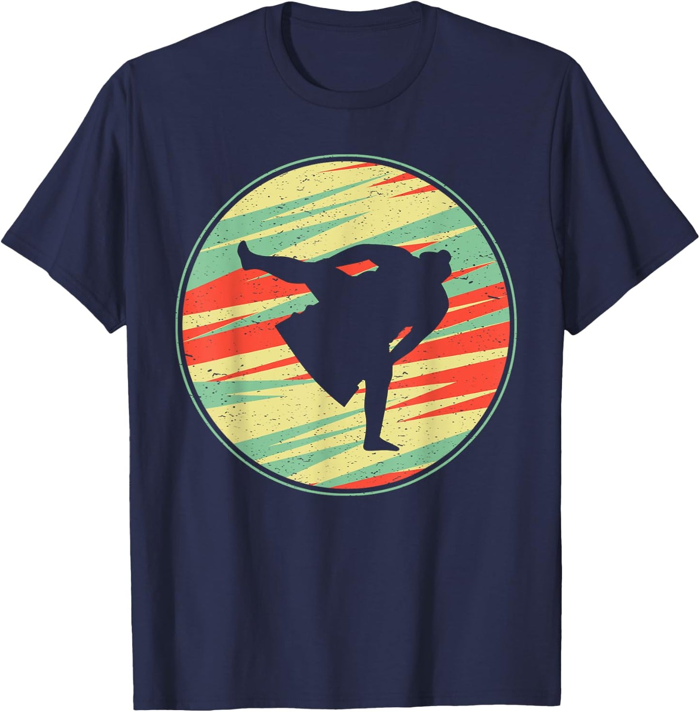 Sumo Shirt Retro Vintage 70s Silhouette Gift T-Shirt - T-Shirt | Navy