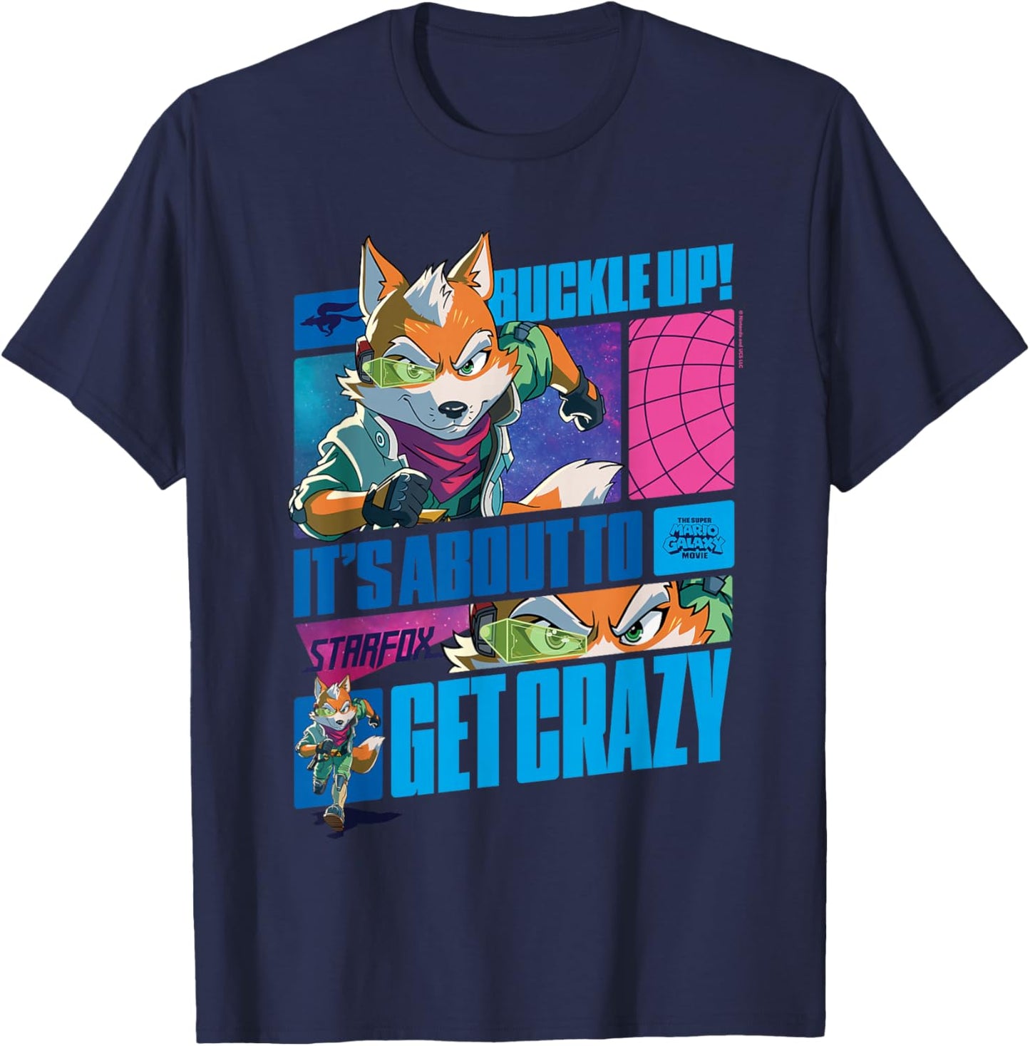 The Super Mario Galaxy Movie Starfox Buckle Up Action T-Shirt - T-Shirt | Navy