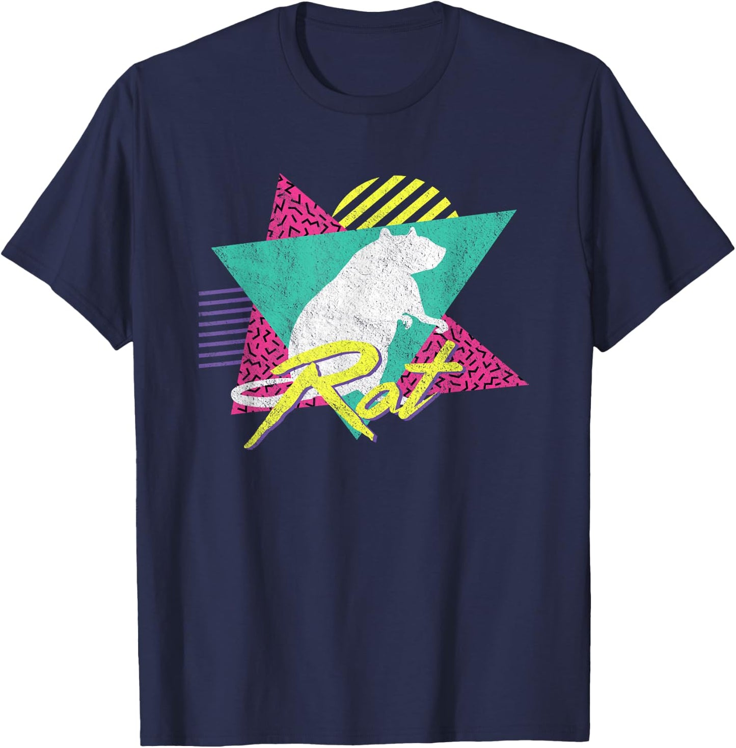 Vintage Retro 80s Or 90s Cool Rat T-Shirt - T-Shirt | Navy