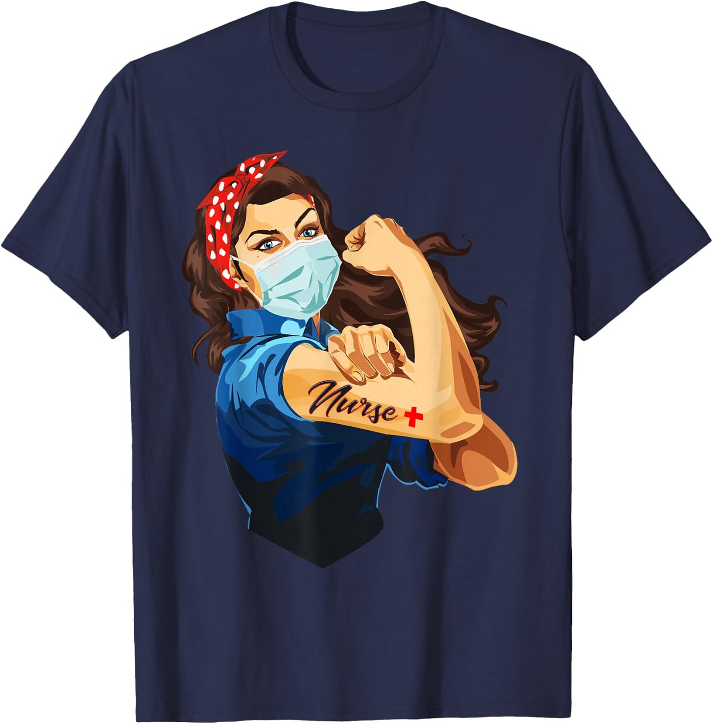 Rosie The Riveter - Woman Nurse T-Shirt - T-Shirt | Navy