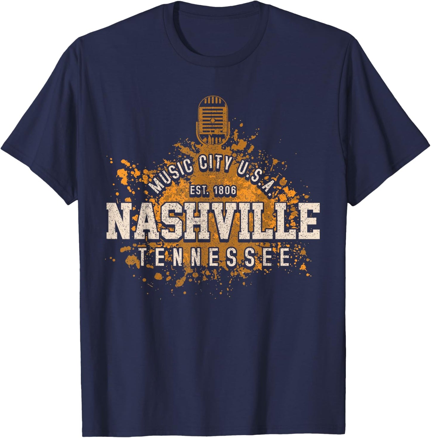 Nashville - Music City Tennessee Country Music Souvenir T-Shirt - T-Shirt | Navy