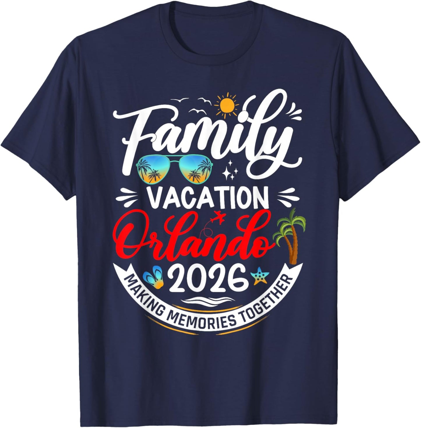 Family Vacation Orlando 2026 Matching Vacation 2026 T-Shirt - T-Shirt | Navy