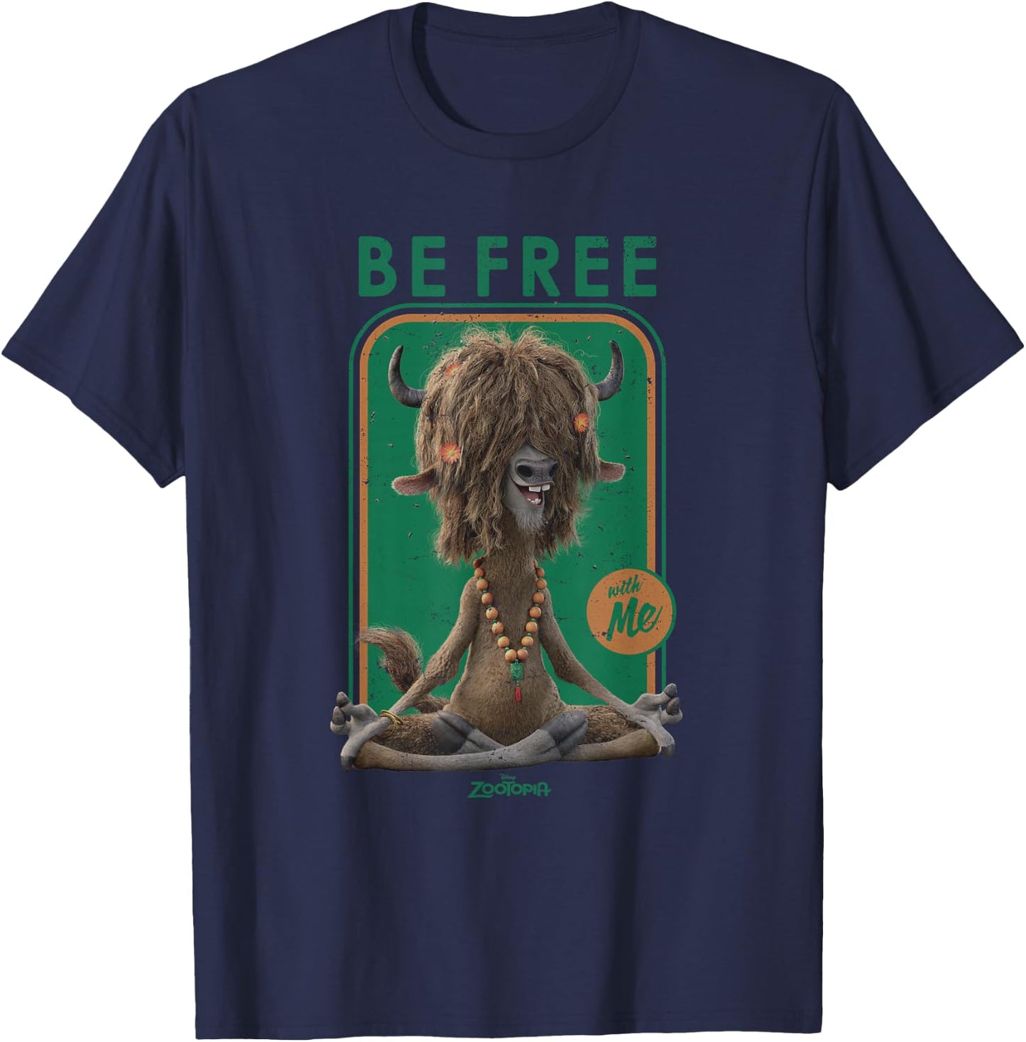 Disney Zootopia Yax the Yak Be Free With Me T-Shirt - T-Shirt | Navy