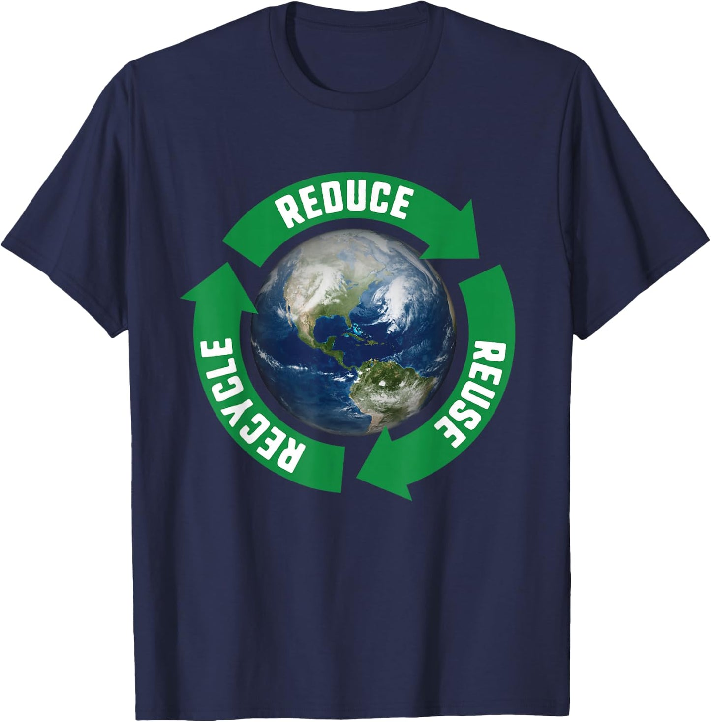Reduce Reuse Recycle April 22 Earth Day T-Shirt - T-Shirt | Navy
