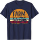 Retro Vintage Farm Life Farming Tractor Family Farmer Gift T-Shirt - T-Shirt | Navy