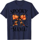 Spooky Mama Coquette Bow Pumpkin Funny Halloween T-Shirt - T-Shirt | Navy