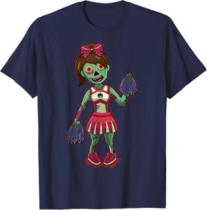 Zombie Girl Cheerleader Halloween Gift T-Shirt - T-Shirt | Navy