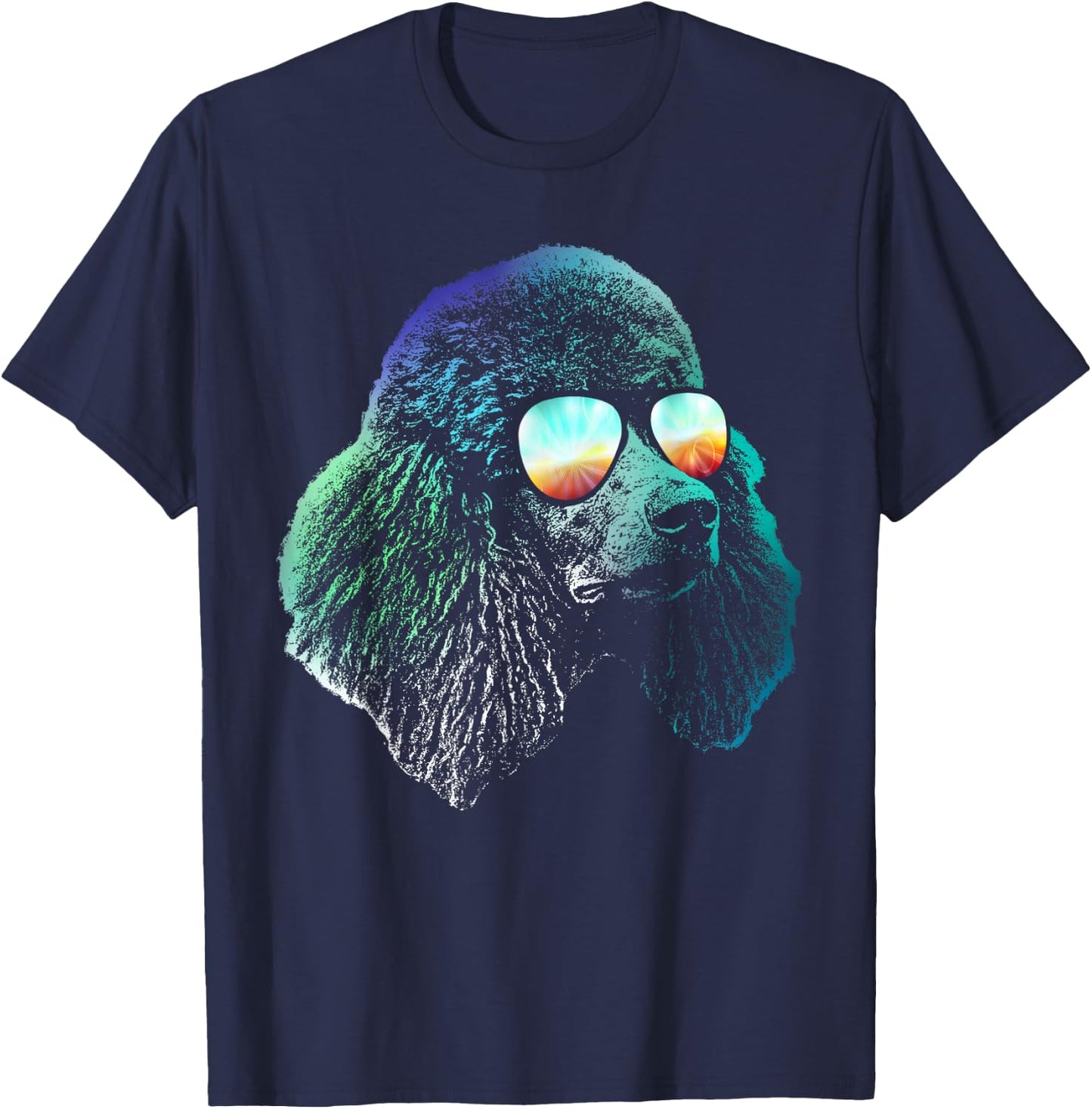 Disco Groovy Poodle Dog Gift T-Shirt - T-Shirt | Navy