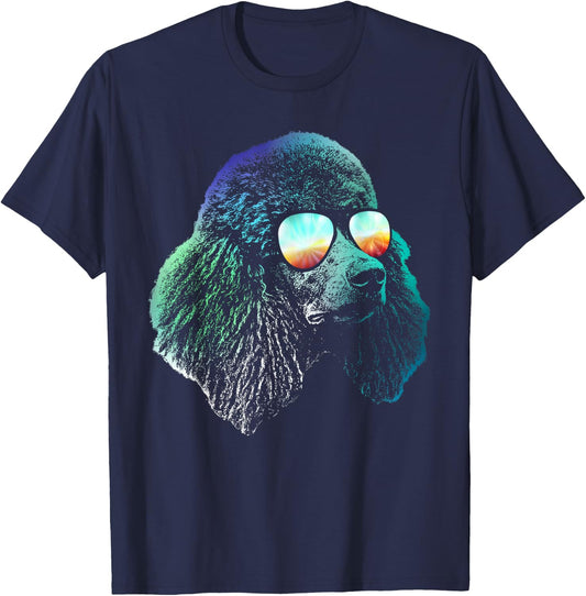 Disco Groovy Poodle Dog Gift T-Shirt - T-Shirt | Navy
