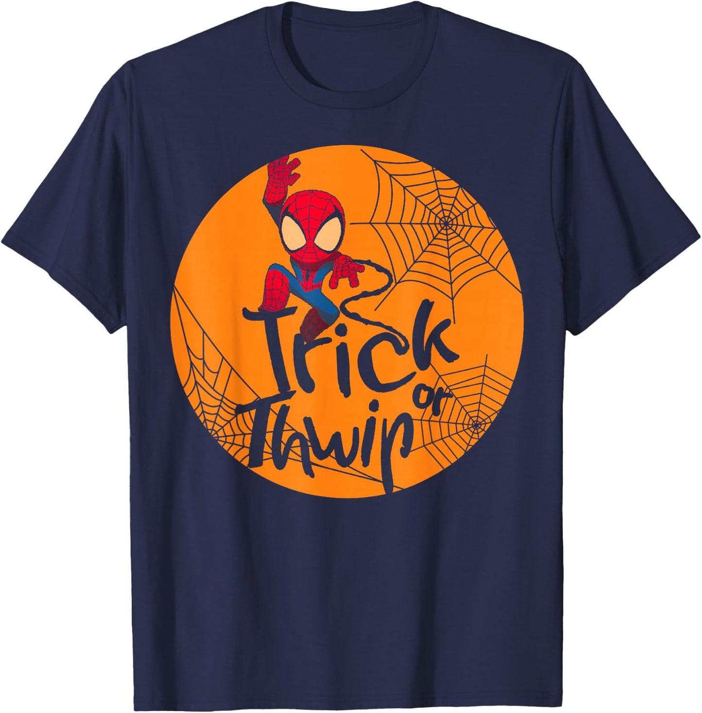 Marvel Spider-Man Trick Or Thwip Halloween T-Shirt - T-Shirt | Navy