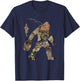 Fishing Bigfoot Carrying Fishing Pole Camo Sasquatch T-Shirt - T-Shirt | Navy