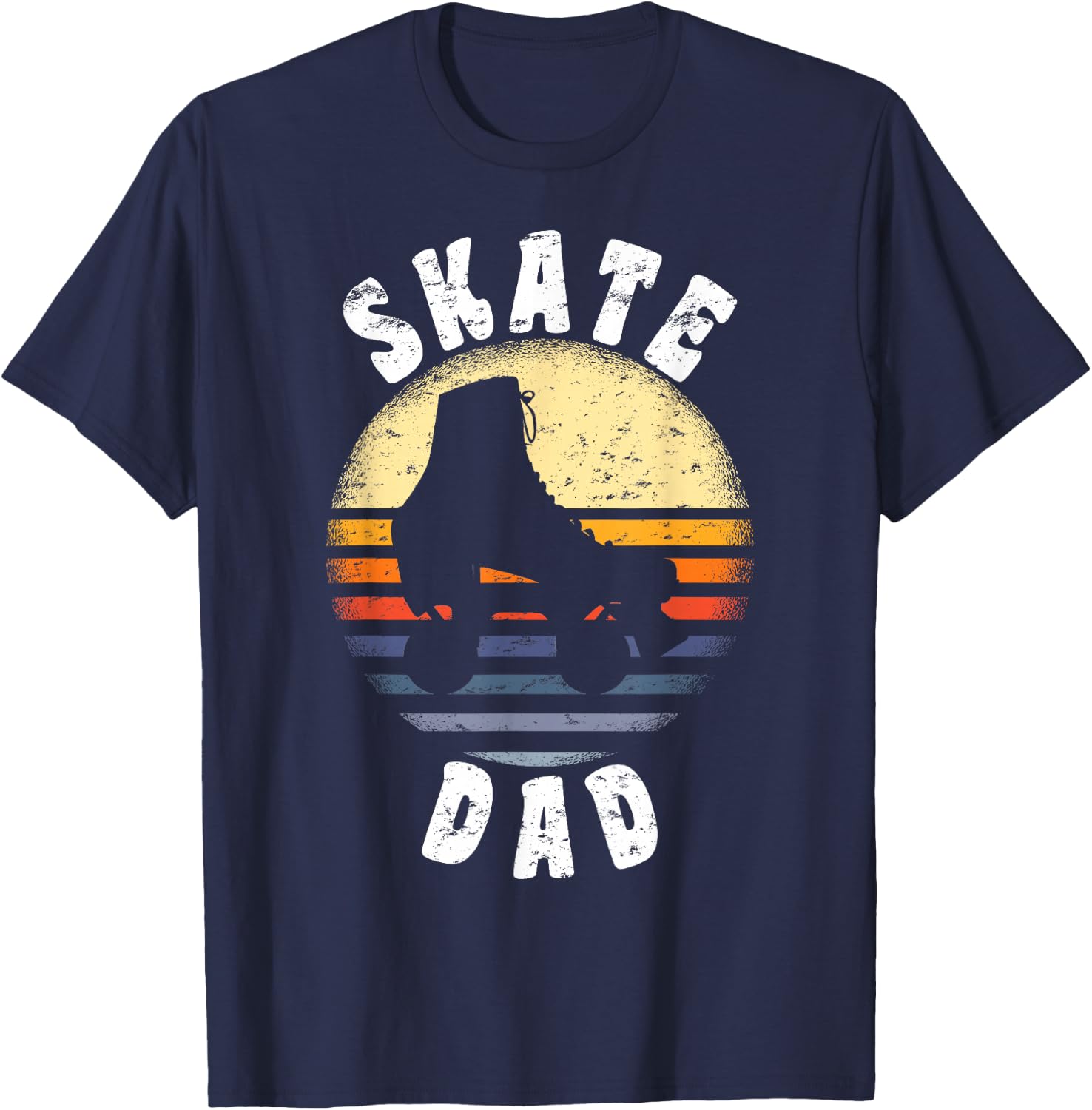 Roller Skate Dad Shirt Vintage Rollerskate Father Gift T-Shirt - T-Shirt | Navy