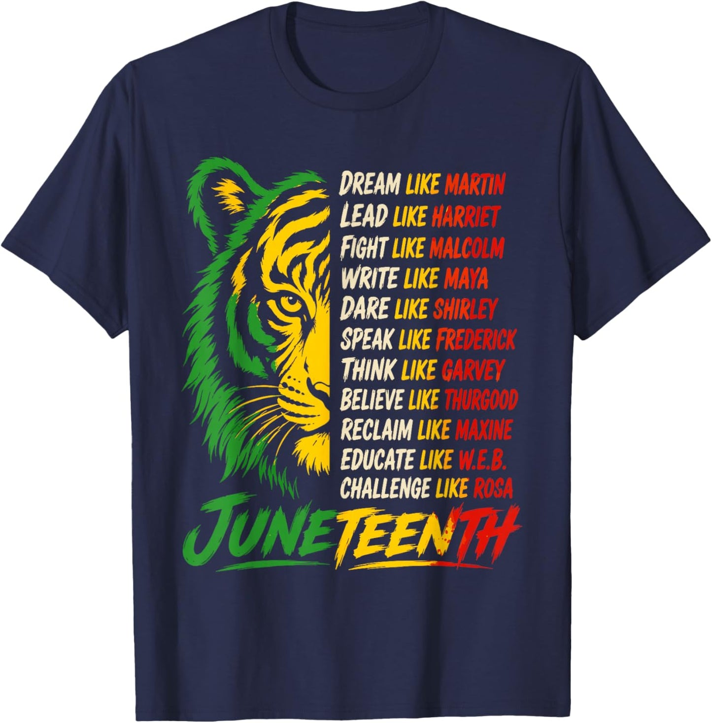 Juneteenth Black History Freedom Leaders T-Shirt - T-Shirt | Navy