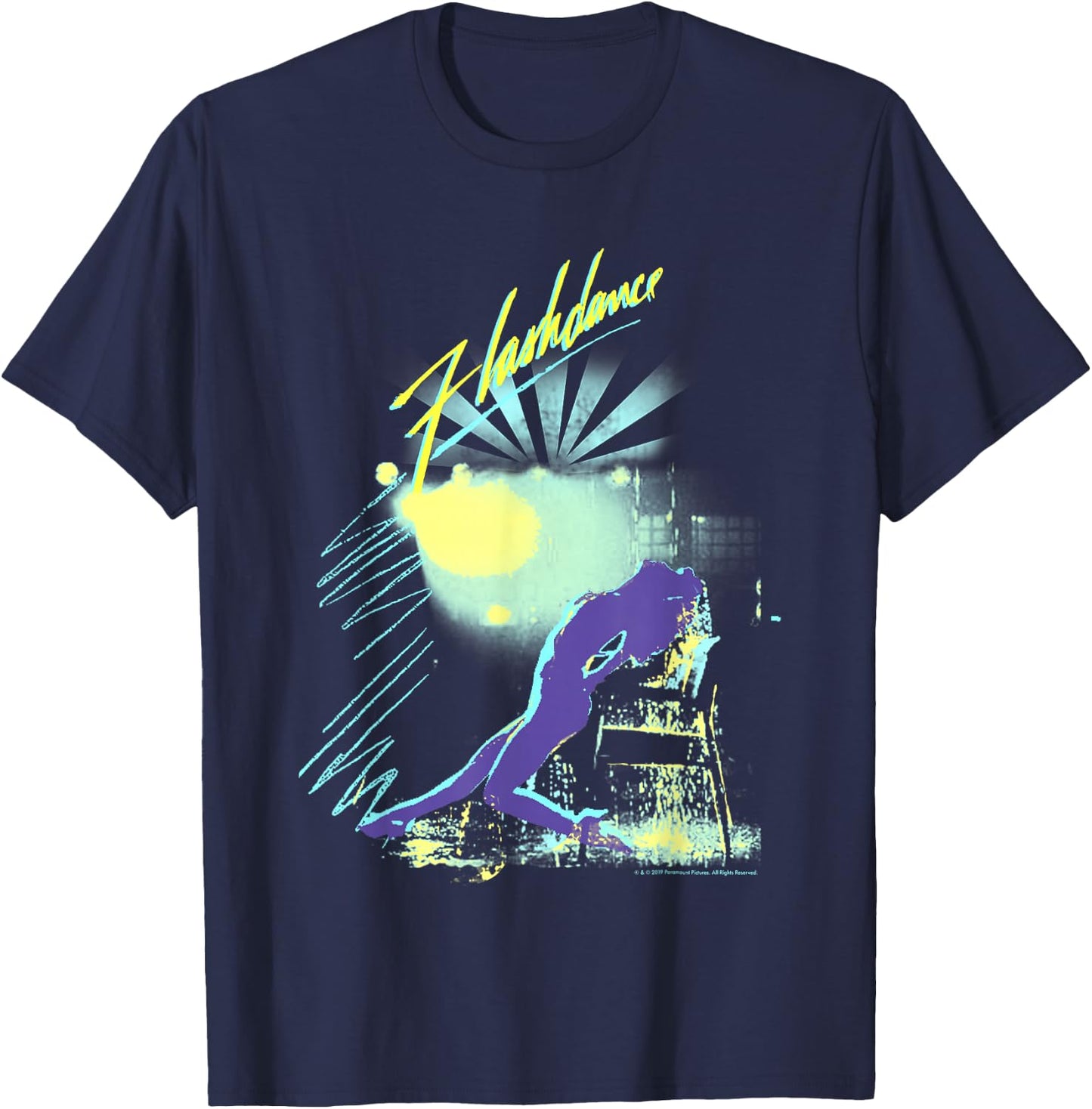 Flashdance Water Drop Silhouette T-Shirt - T-Shirt | Navy