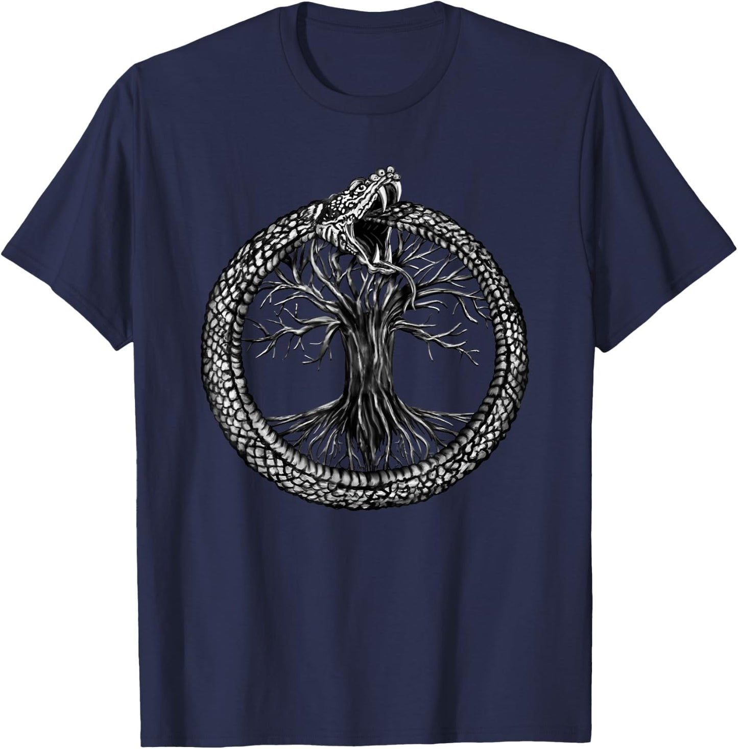 Ouroboros with Tree of Life T-Shirt - T-Shirt | Navy