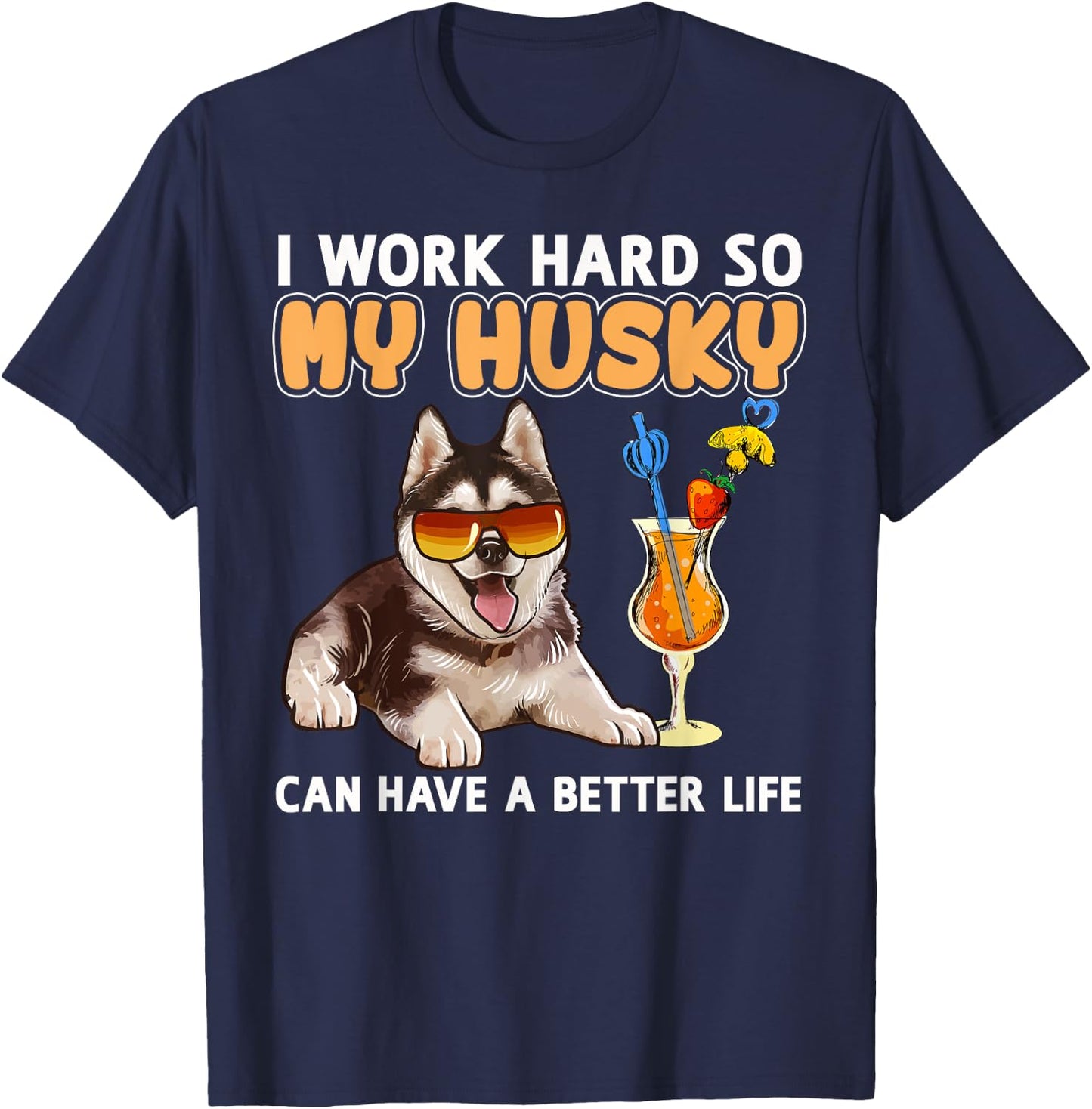 Funny Husky Shirt Husky Lovers Gifts Shirt T-Shirt - T-Shirt | Navy