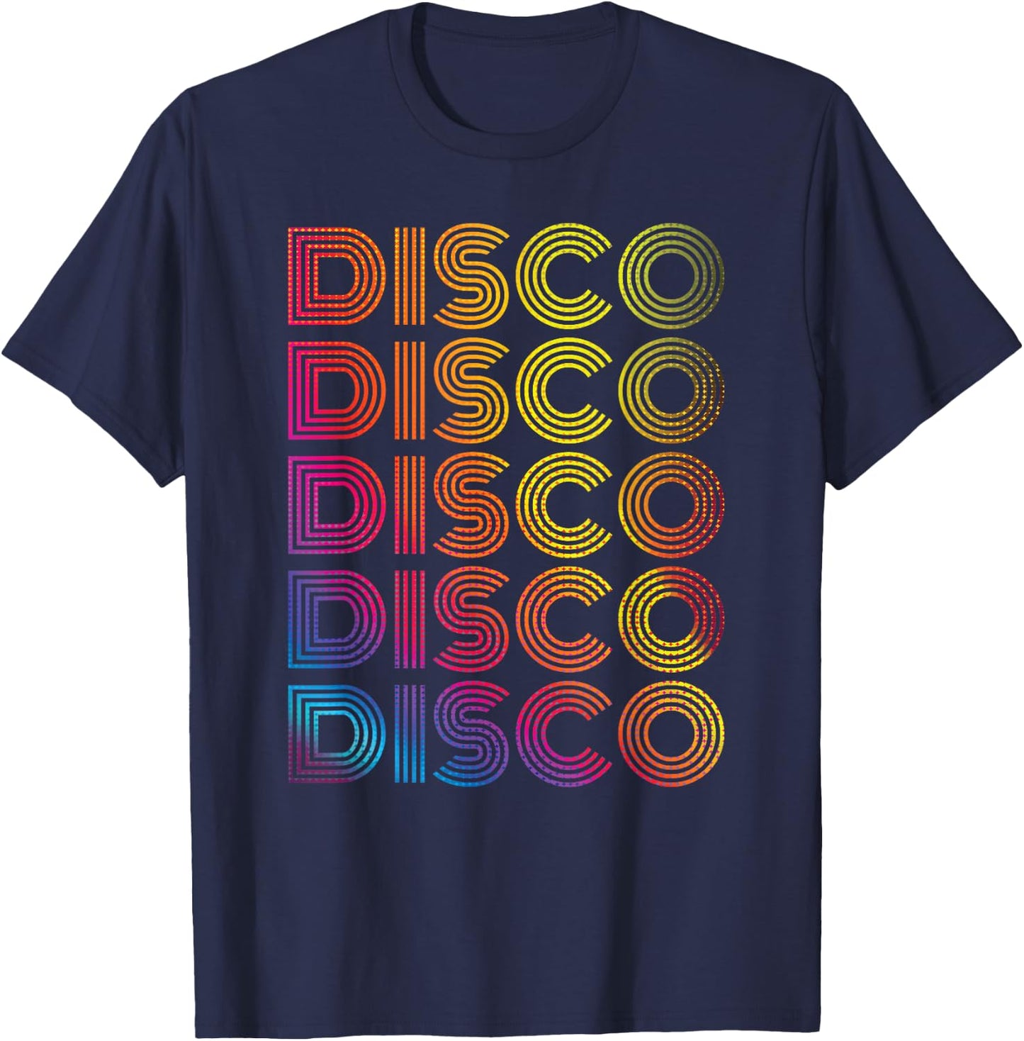 70's 80s Disco Dancing Party Vintage Retro Old School Outfit T-Shirt - T-Shirt | Navy