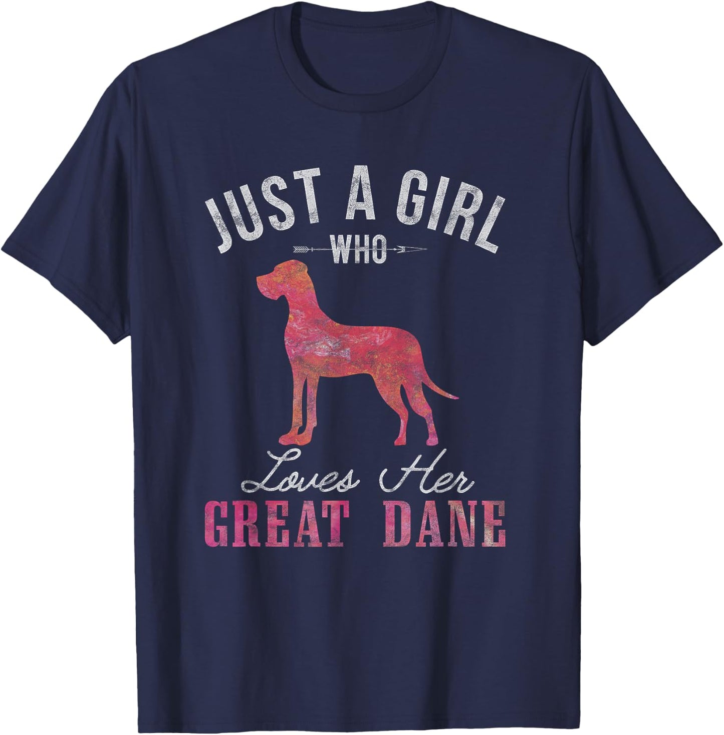 Just A Girl Who Loves Her Great Dane Dog Owner Gift T-Shirt - T-Shirt | Navy