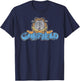 Garfield Distressed Garfield Face with Logo Cartoon Cat T-Shirt - T-Shirt | Navy