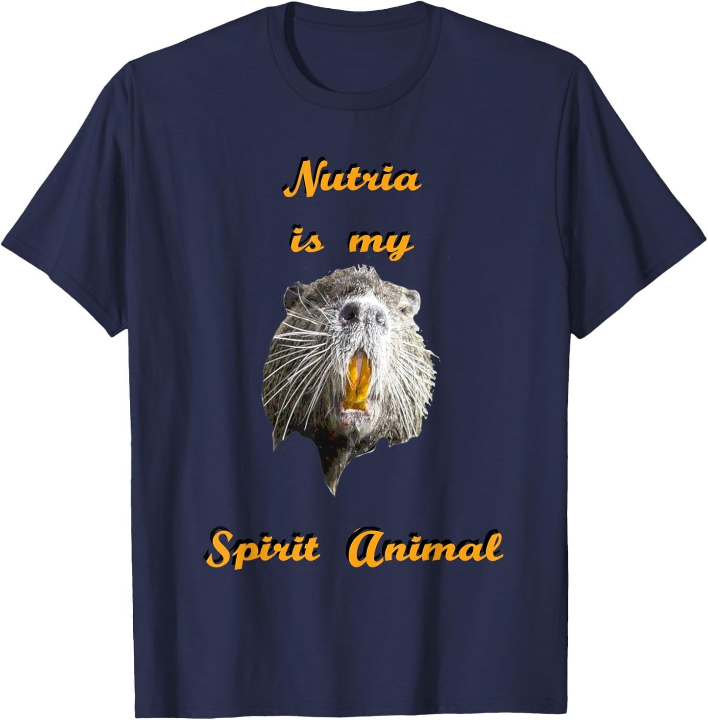 Funny Cajun Louisiana Nutria Rat Spirit Animal Shirt T-Shirt - T-Shirt | Navy