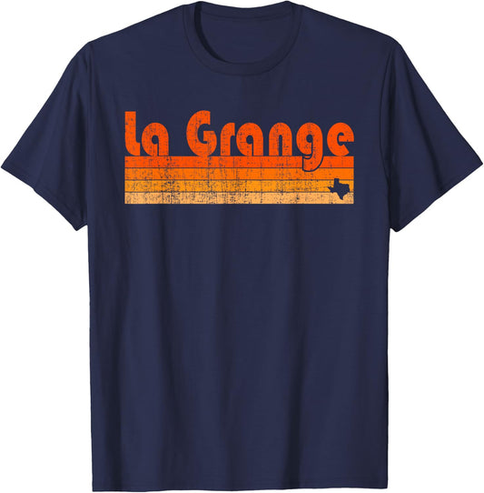 Retro 80s Style La Grange TX T-Shirt - T-Shirt | Navy