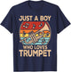 Just A Boy Who Loves Trumpet Funny Trumpeter Boys Kids T-Shirt - T-Shirt | Navy
