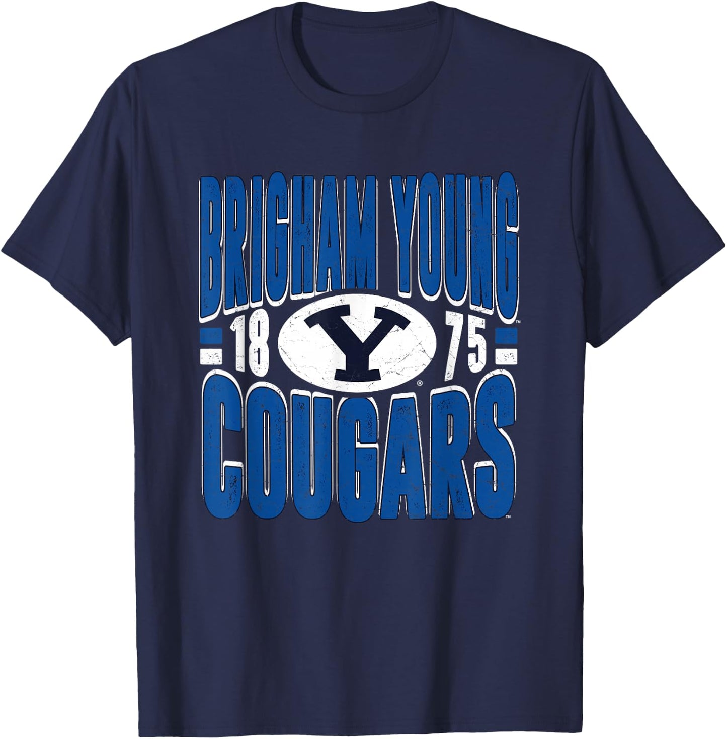 BYU Cougars Vintage 90's Retro Navy Officially Licensed T-Shirt - T-Shirt | Navy