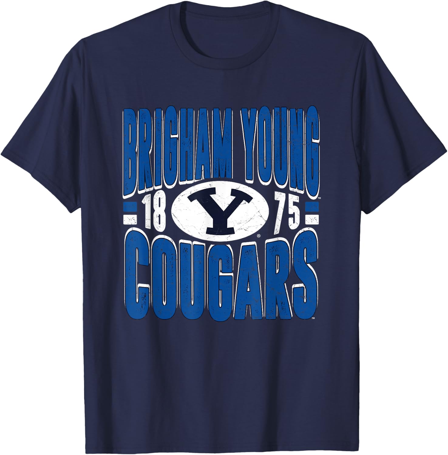 BYU Cougars Vintage 90's Retro Navy Officially Licensed T-Shirt - T-Shirt | Navy