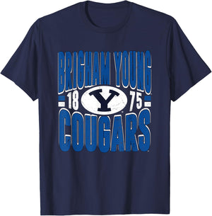 BYU Cougars Vintage 90's Retro Navy Officially Licensed T-Shirt - T-Shirt | Navy