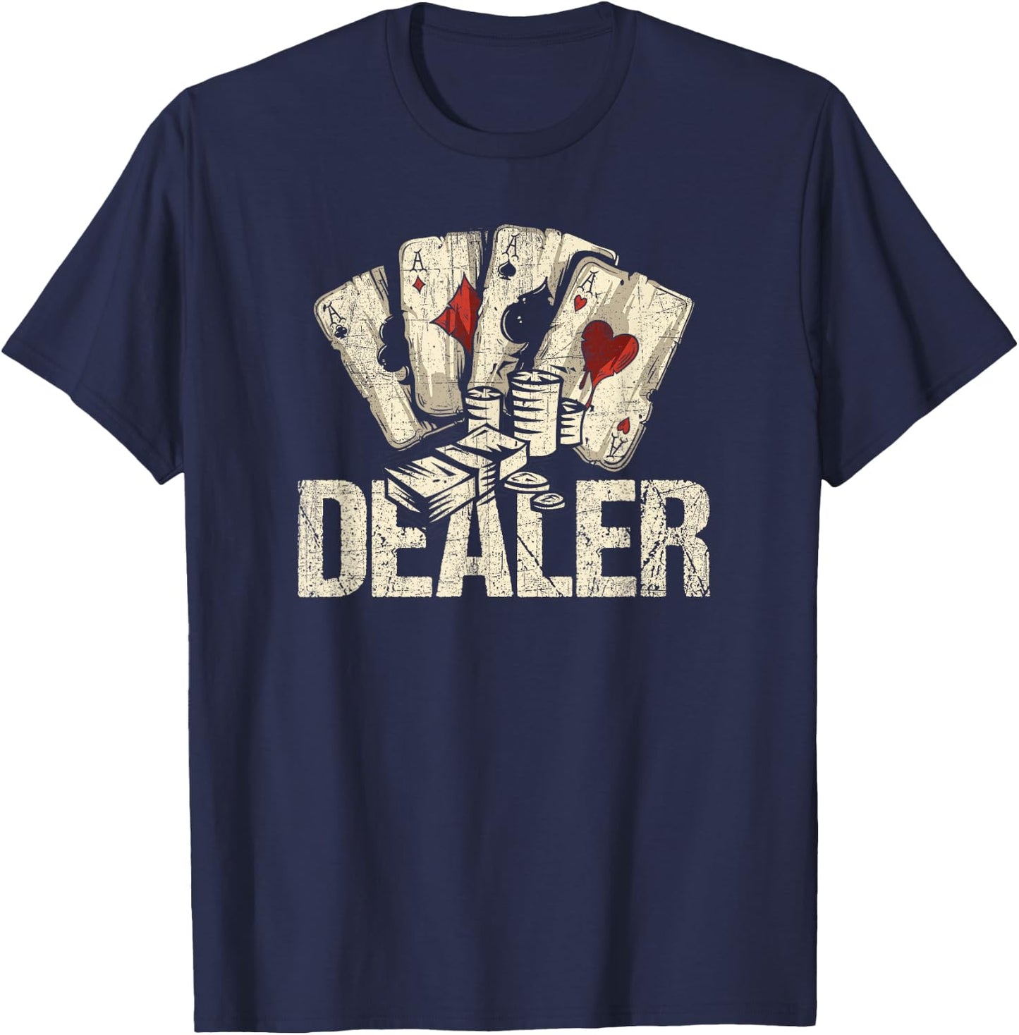 Casino Dealer Funny Poker Player Costume Accessories T-Shirt - T-Shirt | Navy