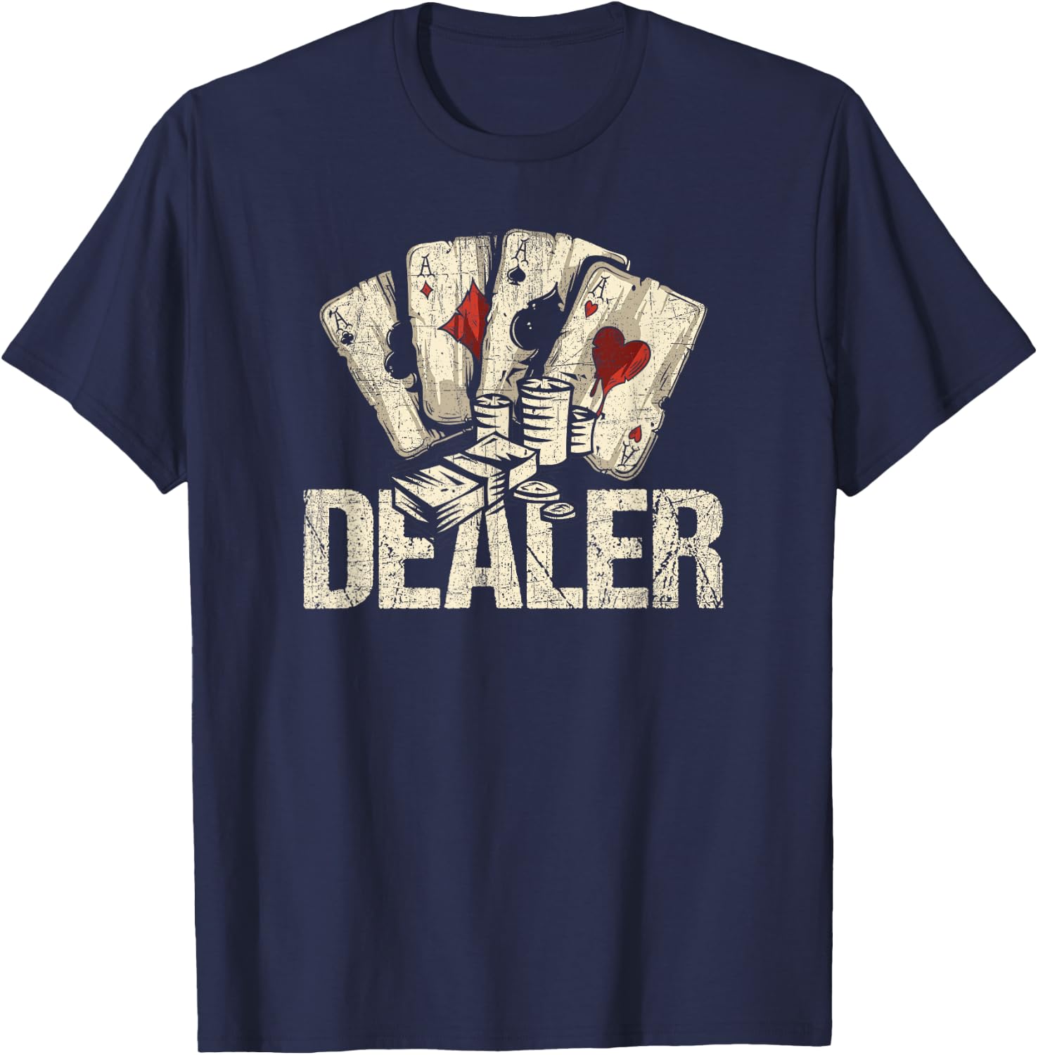 Casino Dealer Funny Poker Player Costume Accessories T-Shirt - T-Shirt | Navy