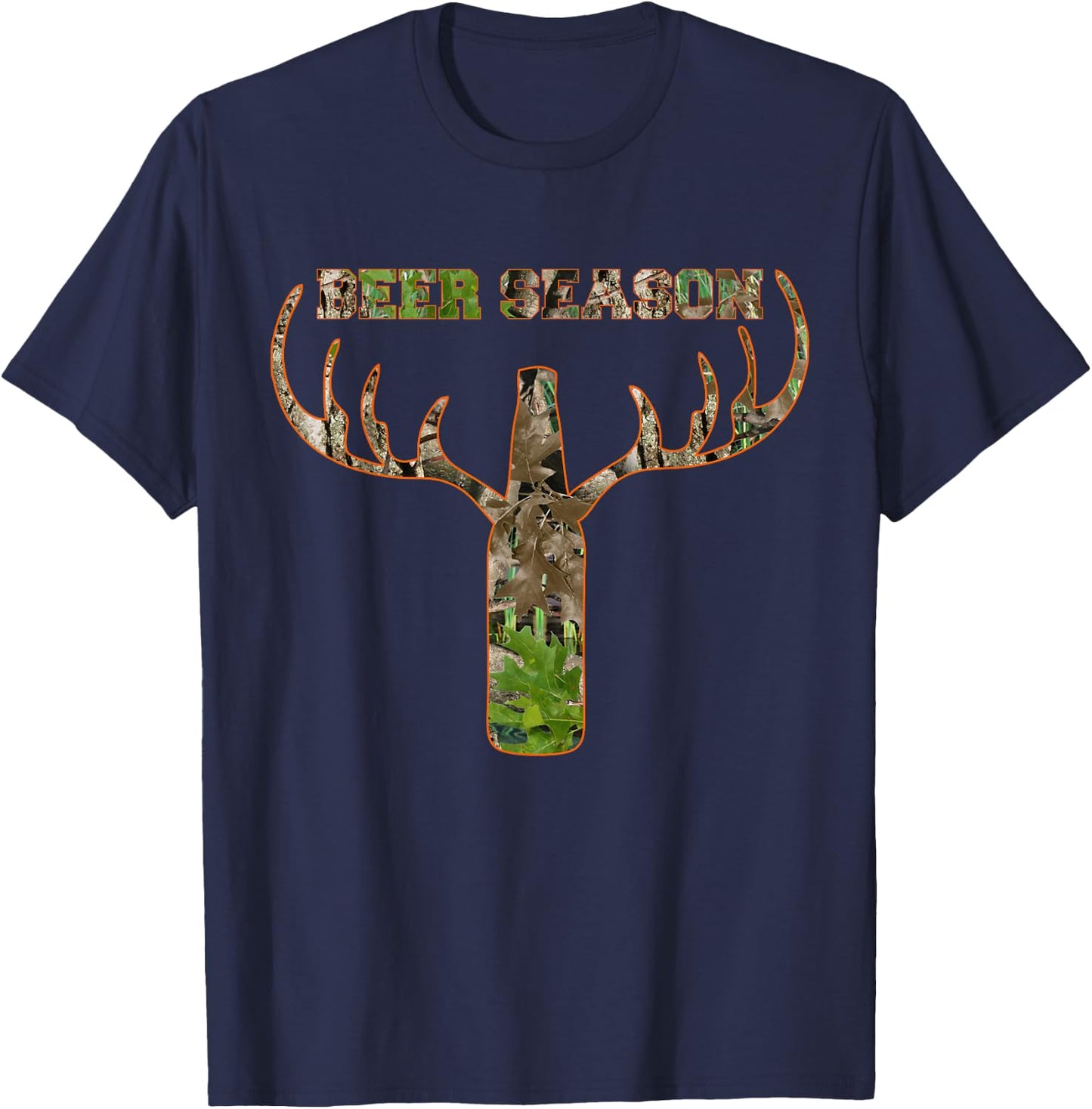 Deer Hunting Beer Season Whitetail Buck T-Shirt - T-Shirt | Navy