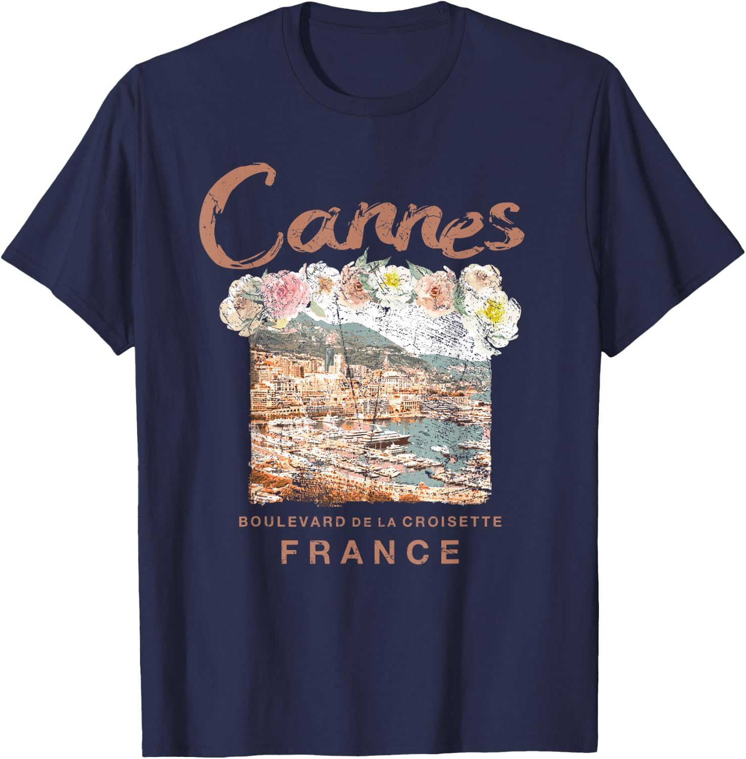 Cannes France French Riviera Festival Vintage T Shirt T-Shirt - T-Shirt | Navy