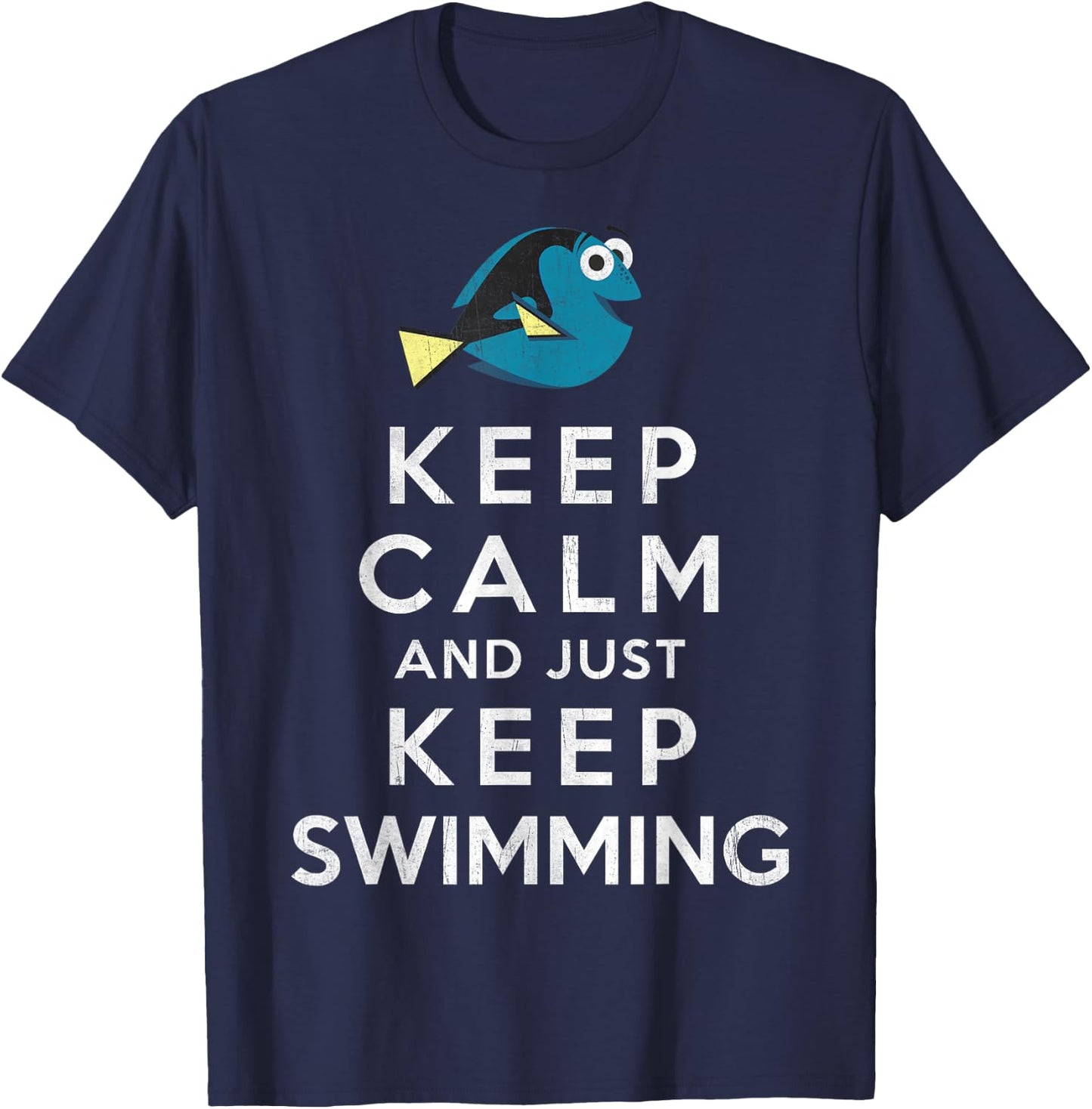Disney Pixar Finding Dory Keep Calm And Just Keep Swimming T-Shirt - T-Shirt | Navy
