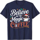 Magic Coffee Christmas Winter Santa Hat Holiday Caffeine T-Shirt - T-Shirt | Navy