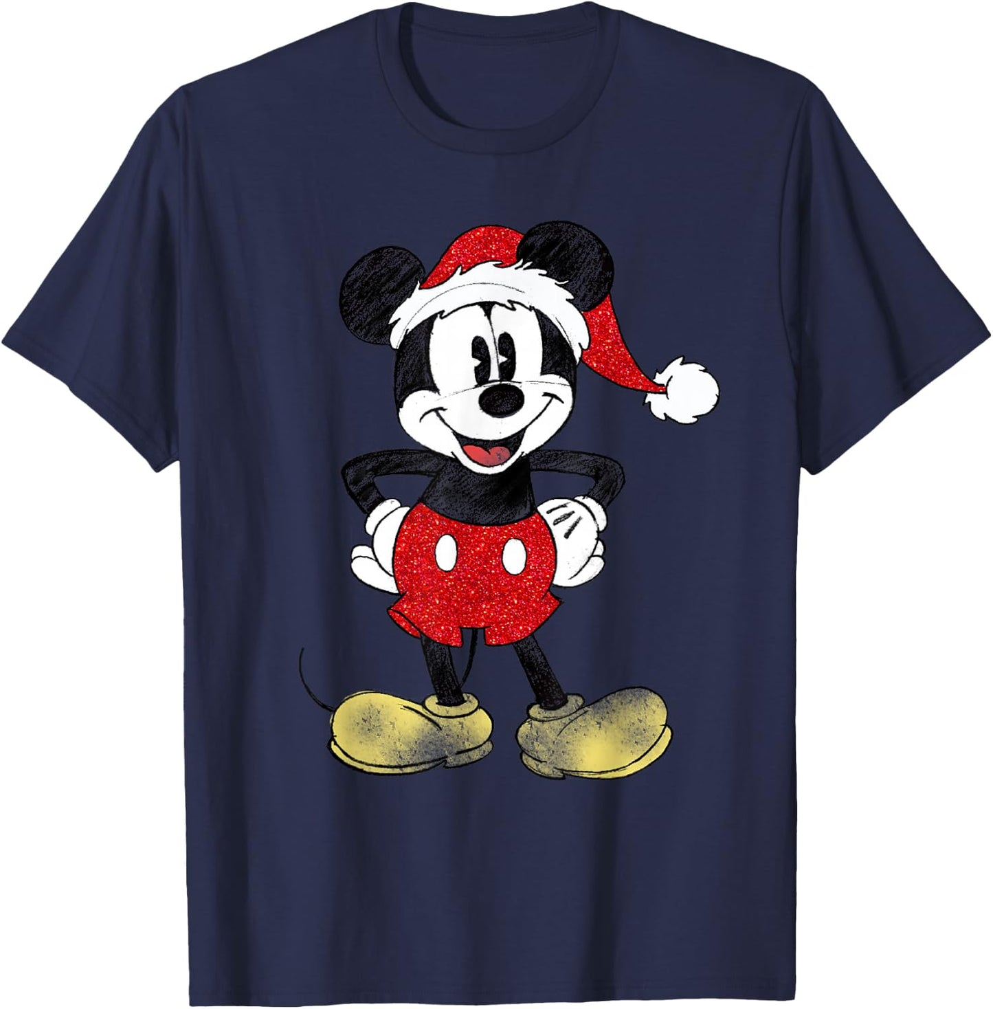 Disney - Santa Mickey Mouse Christmas T-Shirt - T-Shirt | Navy