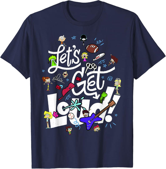 The Loud House Let's Get Loud Character Collage T-Shirt - T-Shirt | Navy