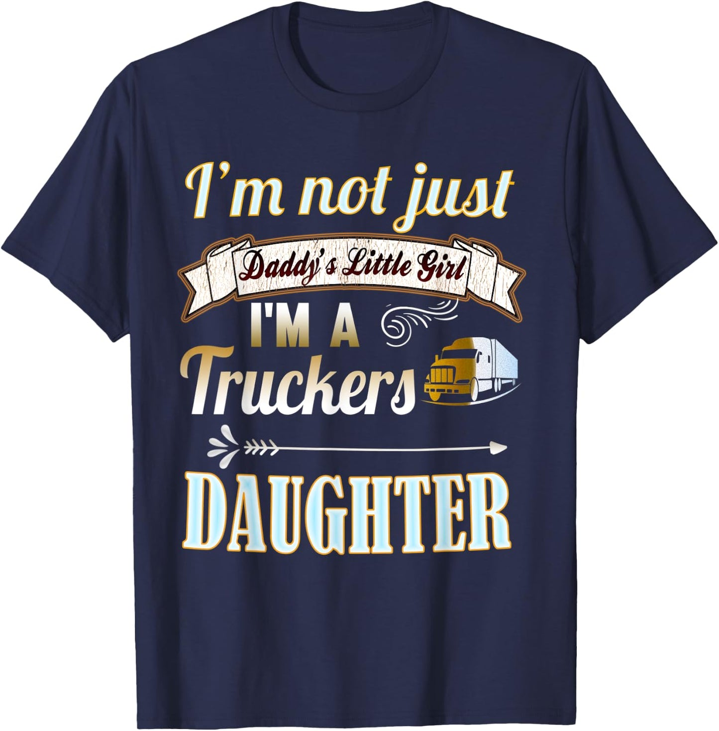 Trucker Shirts for Kids: Truckers Daughter Girl Gift Shirt T-Shirt - T-Shirt | Navy
