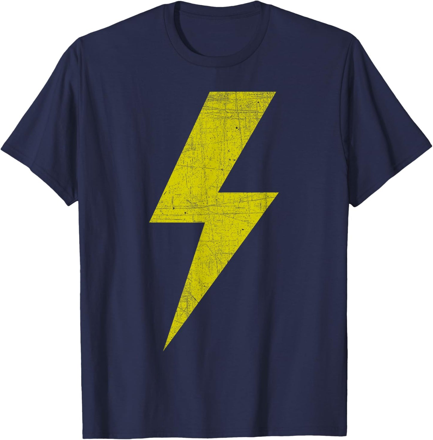 Yellow Thunderbolt Bolt Lightning Team T-Shirt - T-Shirt | Navy