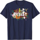 Resist Floral Anti Trump Political Protest T-Shirt - T-Shirt | Navy