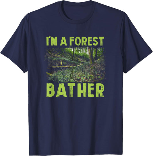 Forest Bathing Gift Relaxation Nature Lovers T-Shirt - T-Shirt | Navy